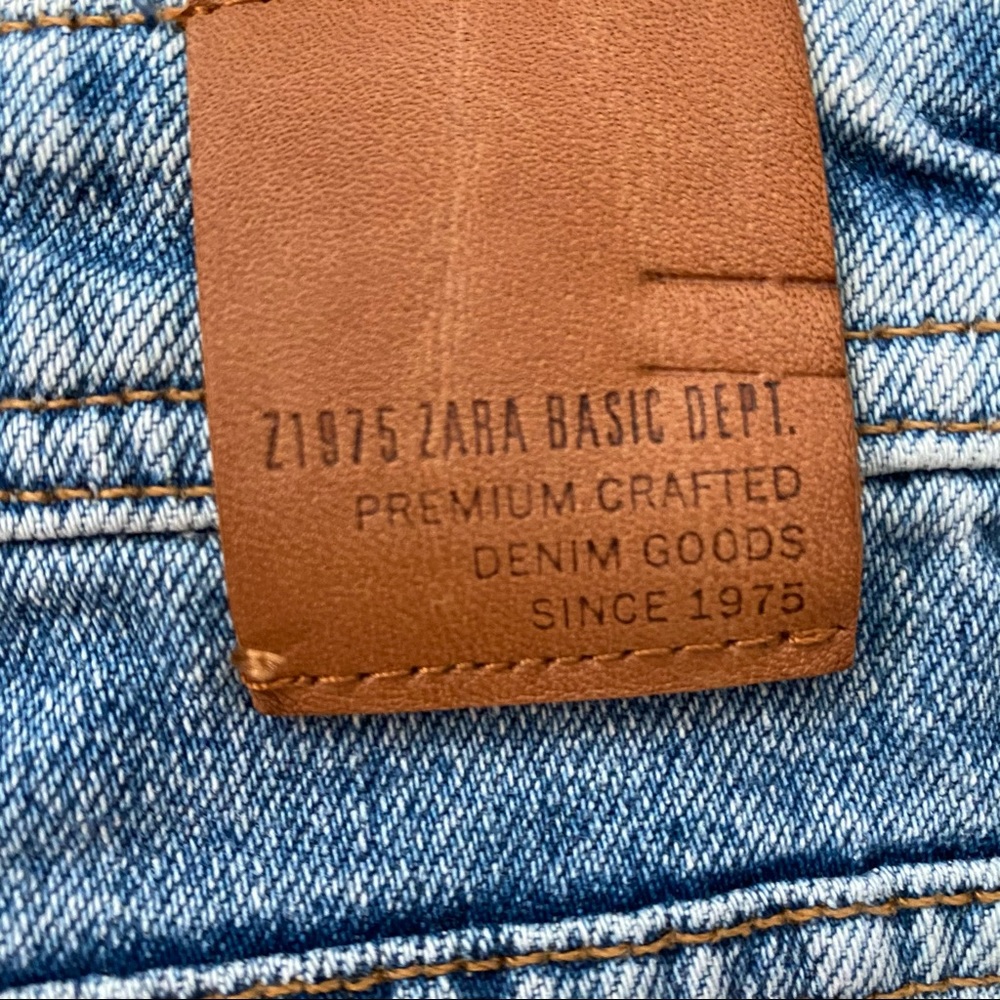 ZARA Basic 1975 Floral Embroidered Denim Jeans - Picture 6 of 10